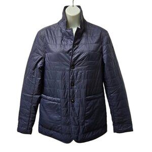 Massimo Dutti Navy Puffer Quilted Jacket